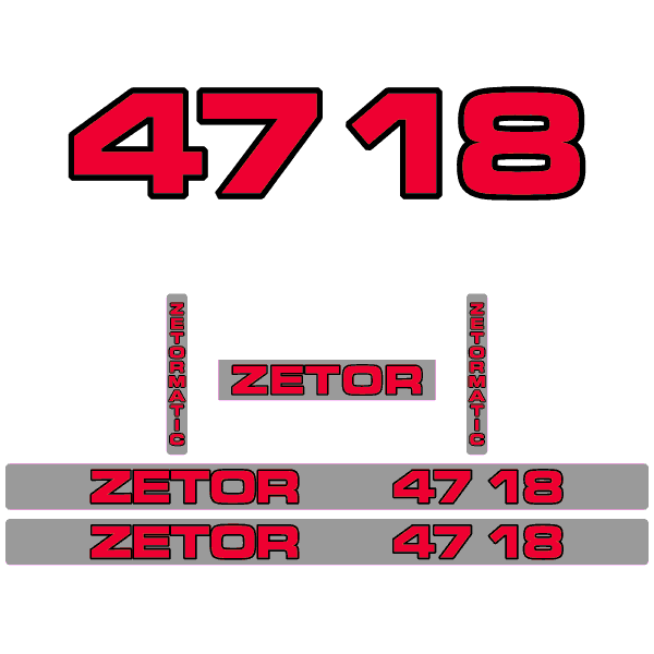 Zetor 4718 tractor decal aufkleber adesivo sticker set replacement decal set