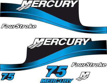 Mercury 75 hp 4-Stroke outboard engine Decal Set reproduction
