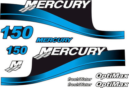 Mercury 150hp Optimax FreshWater outboard engine Decal Set