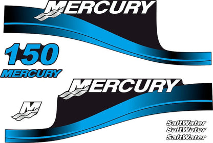 Mercury 150hp SaltWater Edition outboard engine Decal Set