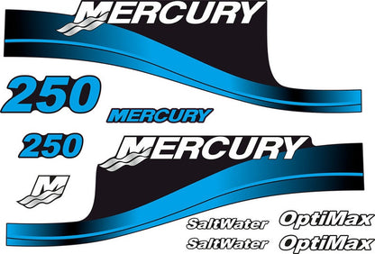 Mercury 250hp Optimax SaltWater Series outboard engine Decal Set
