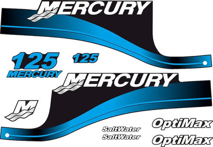 Mercury 125 hp Optimax SaltWater outboard engine Decal Set reproduction