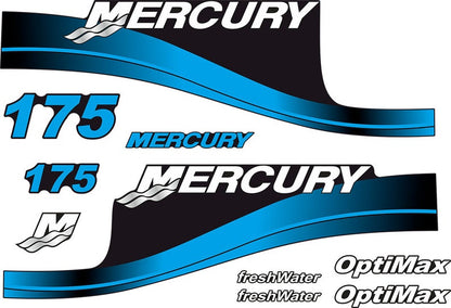 Mercury 175hp Optimax FreshWater outboard engine Decal Set