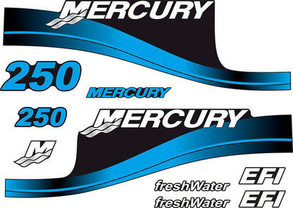 Mercury 250hp EFI FreshWater Series outboard engine Decal Set