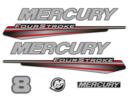 Mercury 8 HP 4-Stroke 2013 - 2017 outboard engine Decal Set reproduction