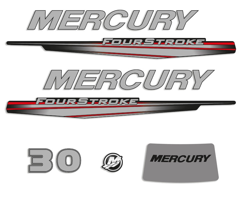 Mercury 30 HP 4-Stroke 2013 - 2017 outboard engine Decal Set reproduction