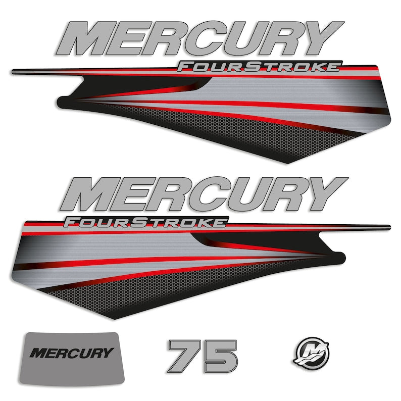 Mercury 75 HP 4-Stroke 2013 - 2017 outboard engine Decal Set reproduction