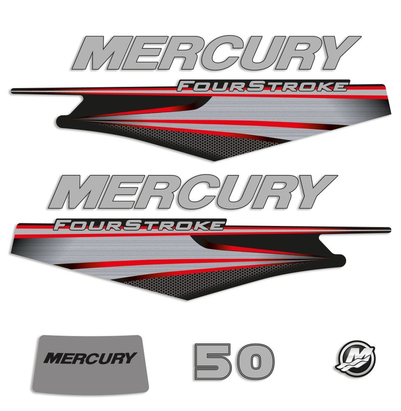Mercury 50 HP 4-Stroke 2013-2017 outboard engine Decal Set reproduction