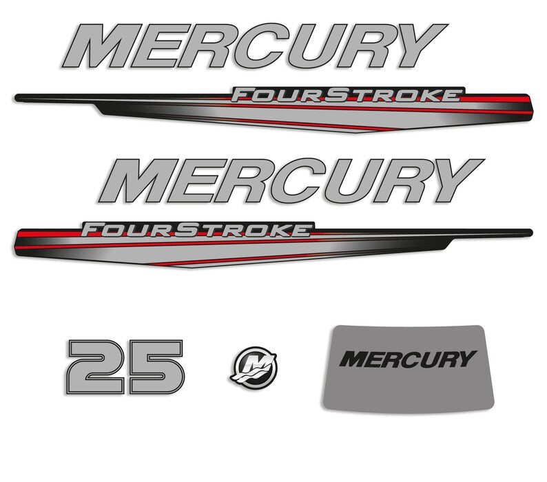 Mercury 25 HP 4-Stroke 2013 - 2017 outboard engine Decal Set reproduction