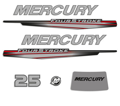Mercury 25 HP 4-Stroke 2013 - 2017 outboard engine Decal Set reproduction