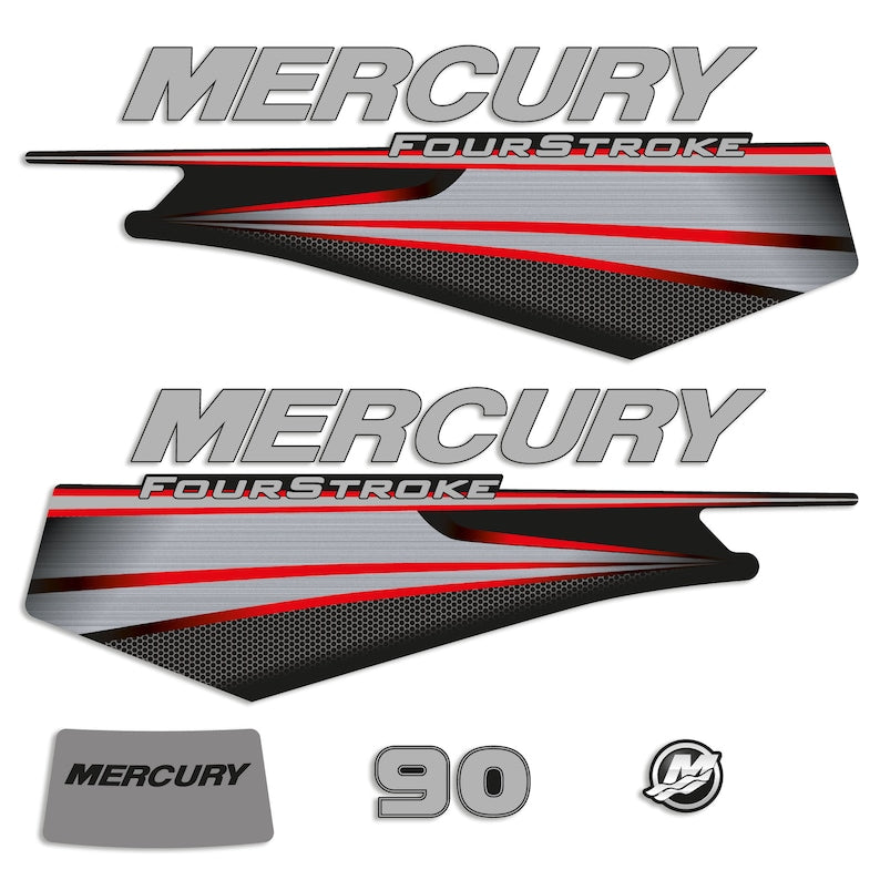Mercury 90 HP 4-Stroke 2013 - 2017 outboard engine Decal Set reproduction