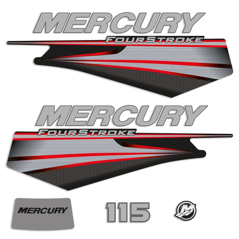 Mercury 115 HP 4-Stroke 2013 - 2017 outboard engine Decal Set reproduction