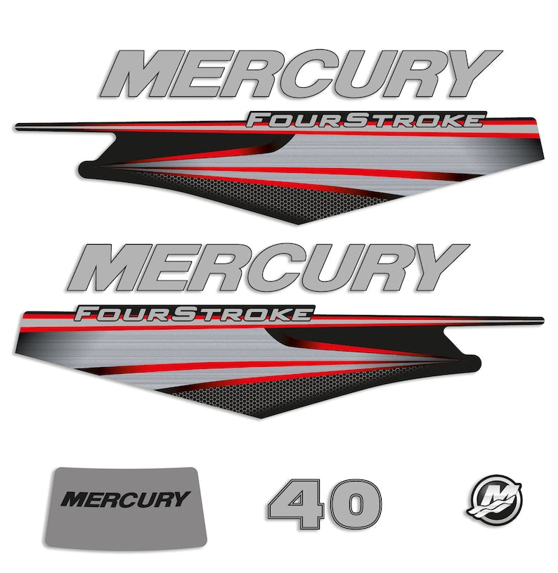 Mercury 40 HP 4-Stroke 2013-2017 outboard engine Decal Set reproduction