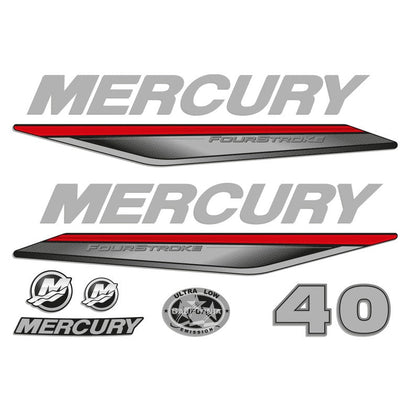 Mercury 40 HP 4-Stroke 2019-2022 outboard engine Decal Set reproduction