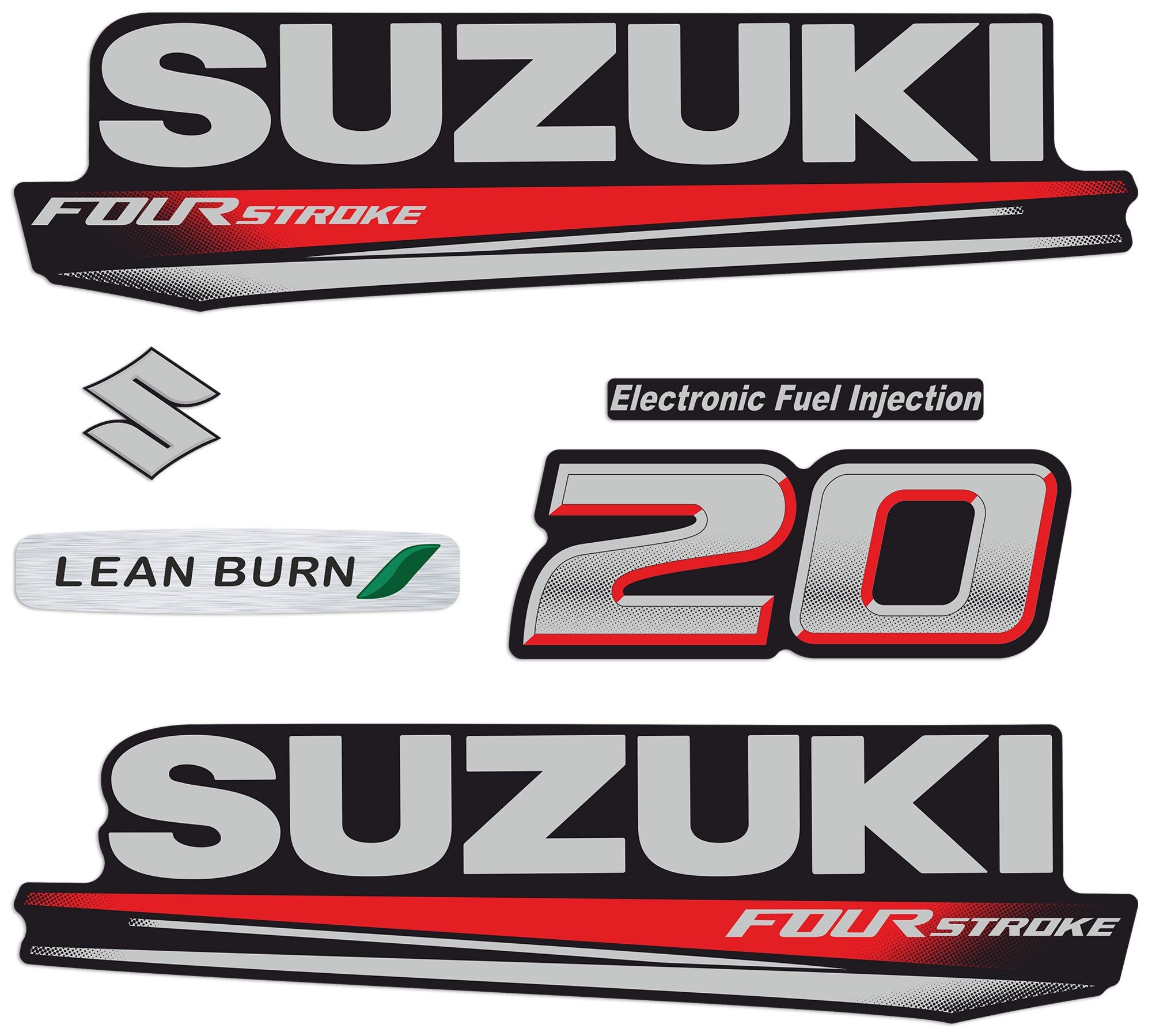 Sticker 20hp Suzuki DF20 20hp Four Stroke - 2017 outboard engine decals sticker set ...