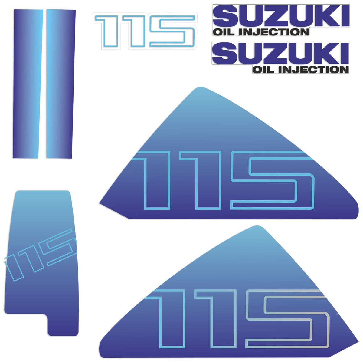 Sjs Engine Sticker Suzuki DT115 115hp 2-Stroke Oil Injected outboard engine Decal Set ...
