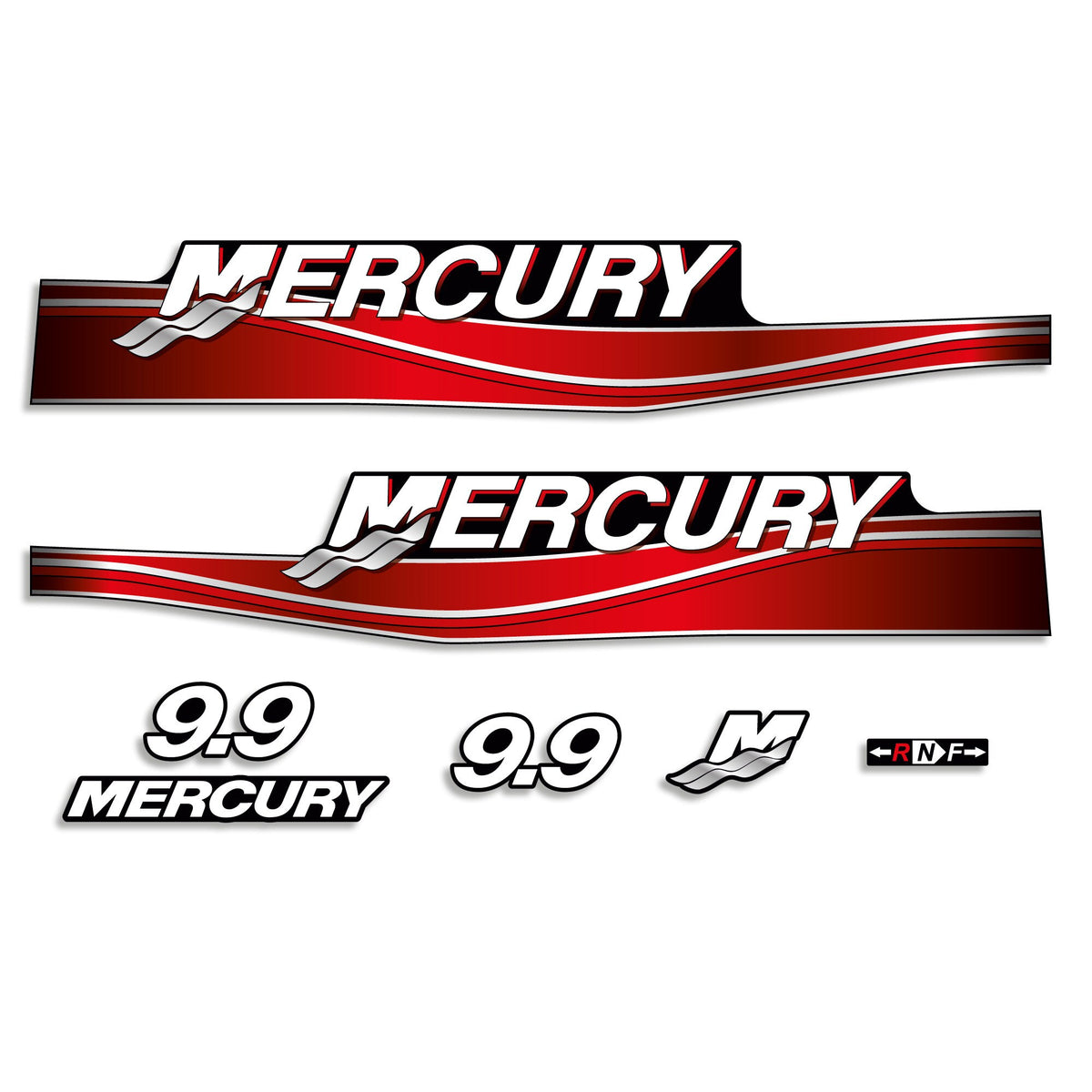 Mercury 9.9 HP Two Stroke 2005-2006 outboard engine decals sticker set ...