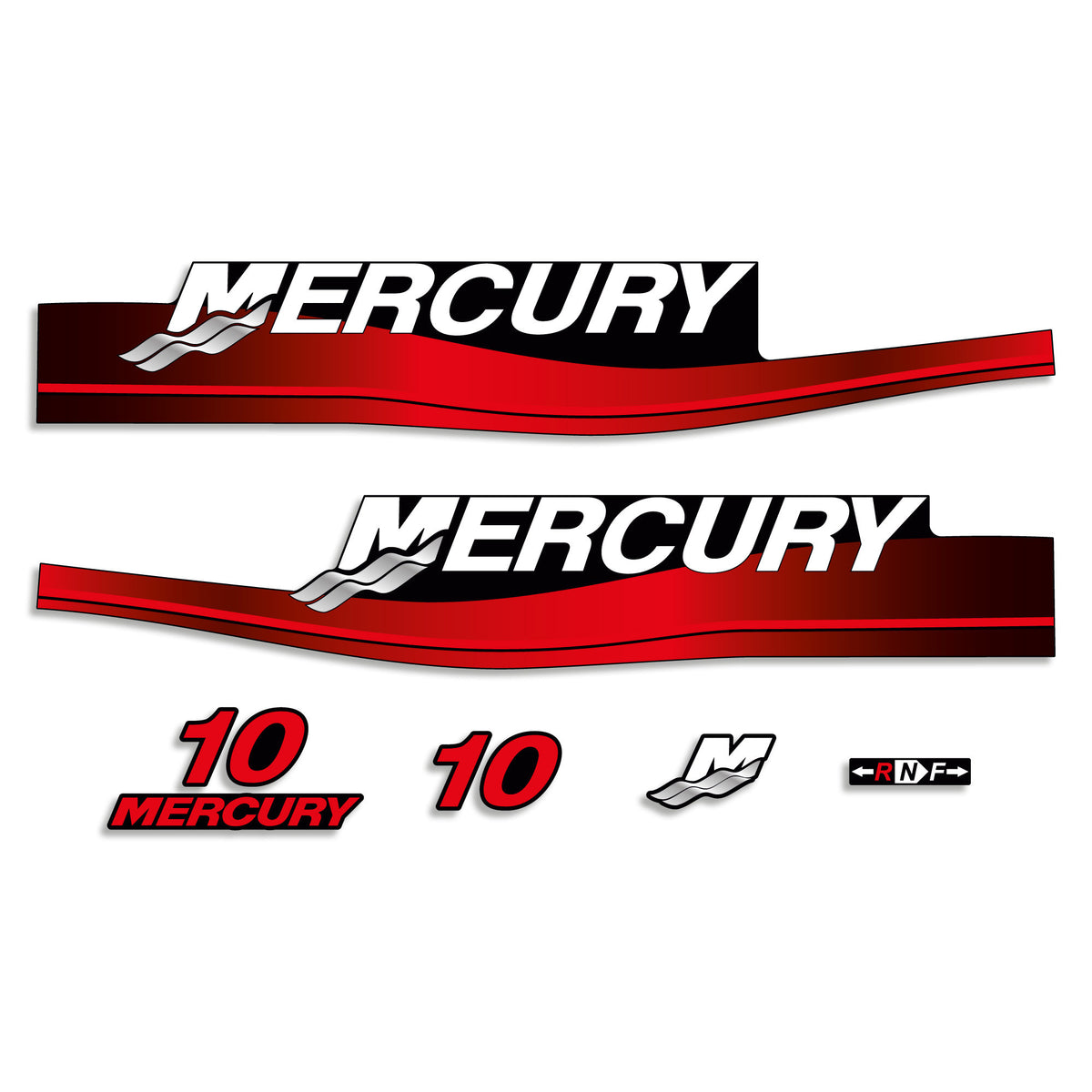 Mercury Program Sticker Mercury 10 HP Two Stroke 1999-2006 outboard engine decals sticker set ...