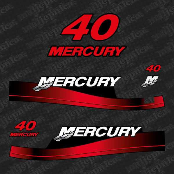 Mercury 40 1999-2006 OW outboard decal sticker set