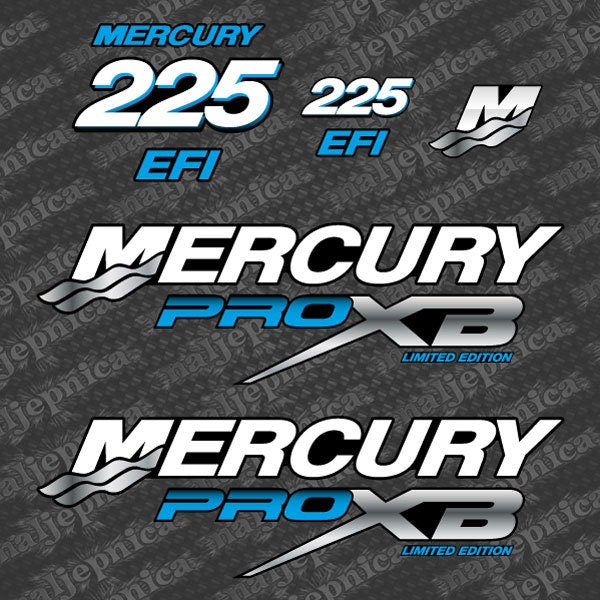 Mercury 225 EFI PRO XB outboard decal sticker set