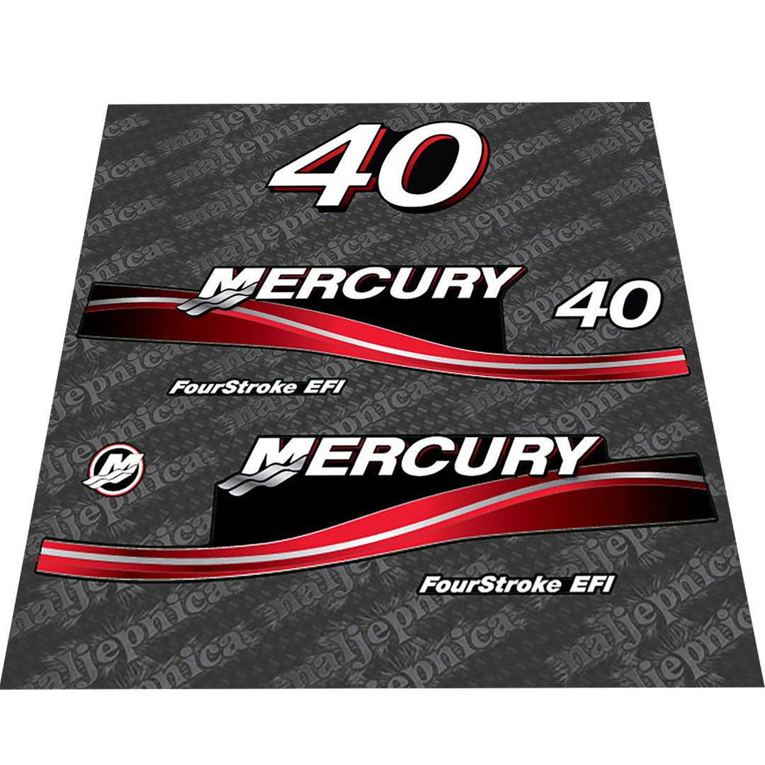 Mercury 40 Four Stroke EFI 2005-2007 outboard decal sticker set replacement decal set