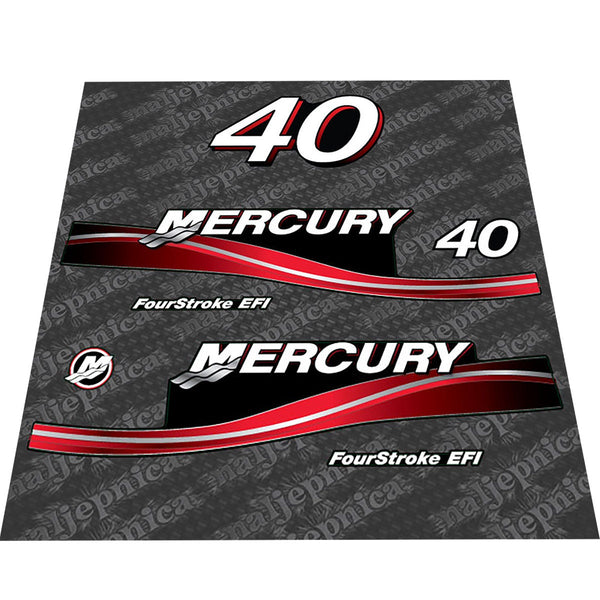 Mercury 40 Four Stroke EFI 2005-2007 outboard decal sticker set replacement decal set