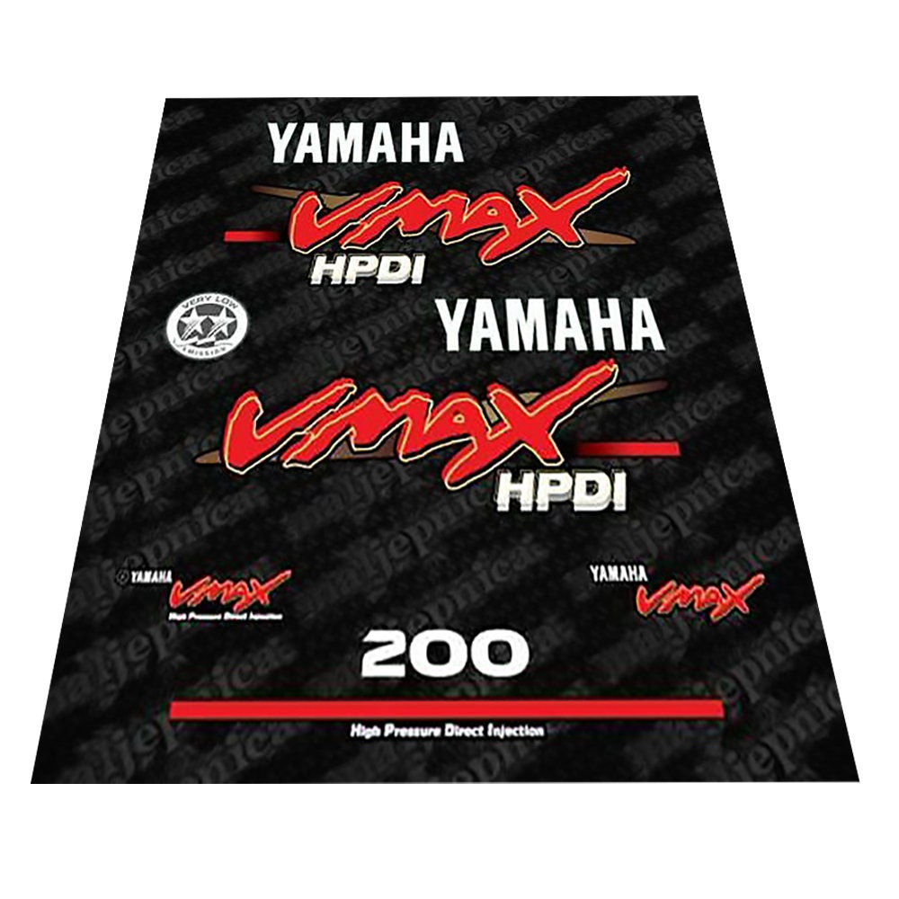 Yamaha VMAX 200 / 225 / 250 Outboard Decal Sticker Set - Number: 200 VMAX,225 VMAX,250 VMAX