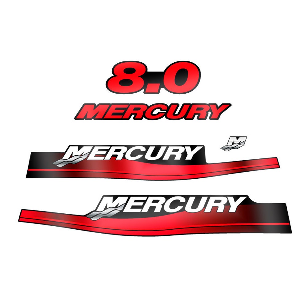 Mercury 8.0 1999-2004 outboard decal sticker set replacement decal set