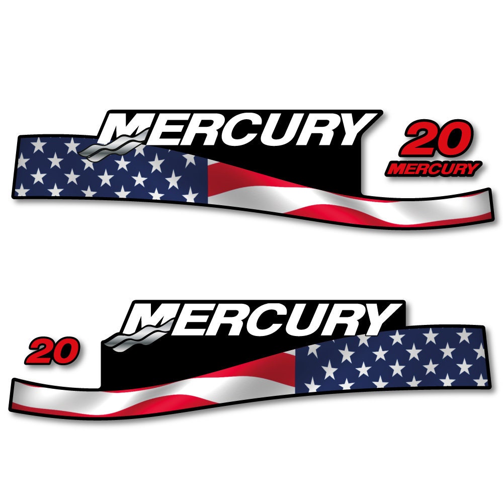 Mercury 20 1999-2004 outboard decal sticker set replacement decal set