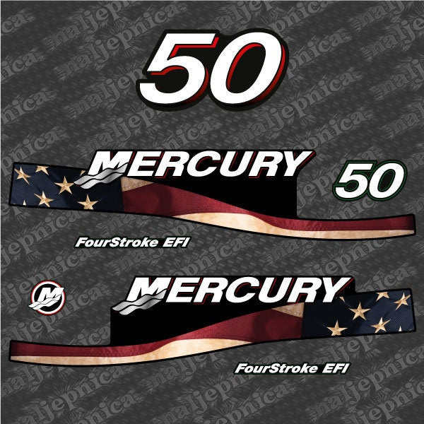 Mercury 50 Four Stroke EFI 2005-2007 outboard decal sticker set