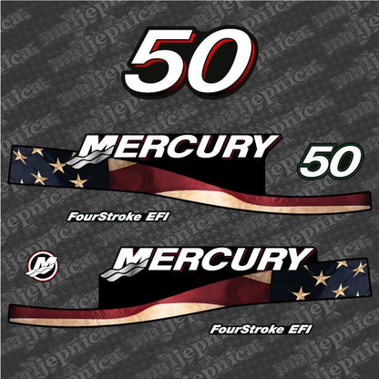 Mercury 50 Four Stroke EFI 2005-2007 outboard decal sticker set