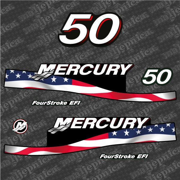 Mercury 50 Four Stroke EFI 2005-2007 outboard decal sticker set