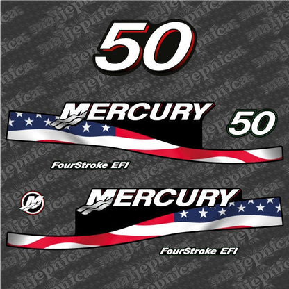 Mercury 50 Four Stroke EFI 2005-2007 outboard decal sticker set
