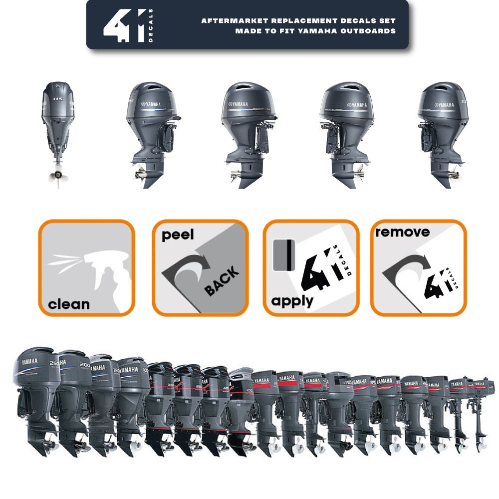 Yamaha 75 Four Stroke (2013) Outboard Decal Sticker Set