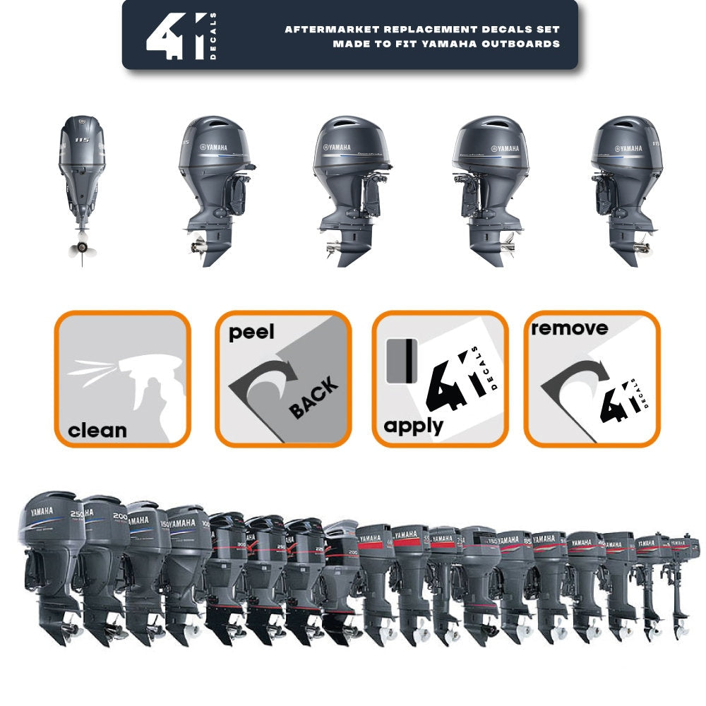 Yamaha 2 (1998-2001) Outboard Decal Sticker Set