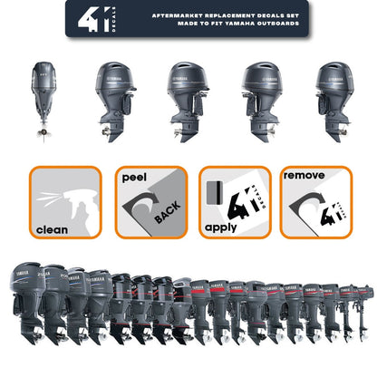 Yamaha 20 (1998-2001) Aftermarket Replacement Outboard Decal Sticker Set
