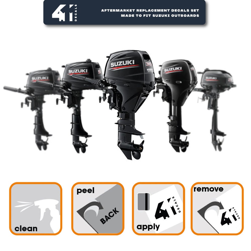 Suzuki 300 Four Stroke (2013) BLUE Aftermarket Replacement Outboard Decal Sticker Set