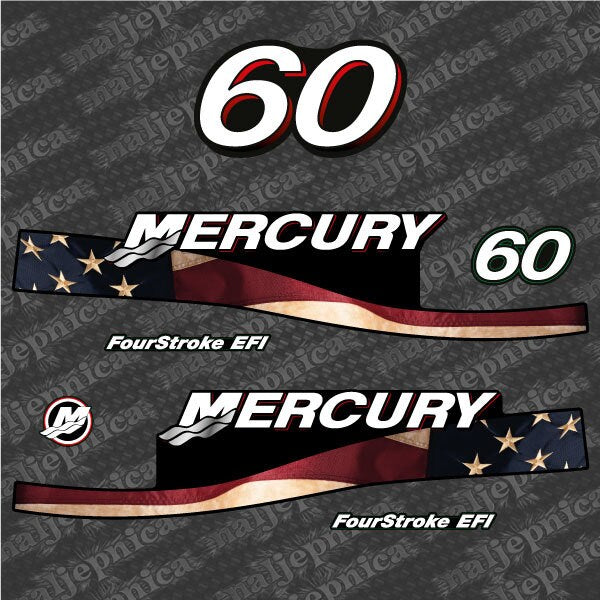Mercury 60 Four Stroke EFI 2005-2007 outboard decal sticker set