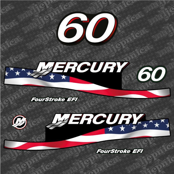 Mercury 60 Four Stroke EFI 2005-2007 outboard decal sticker set
