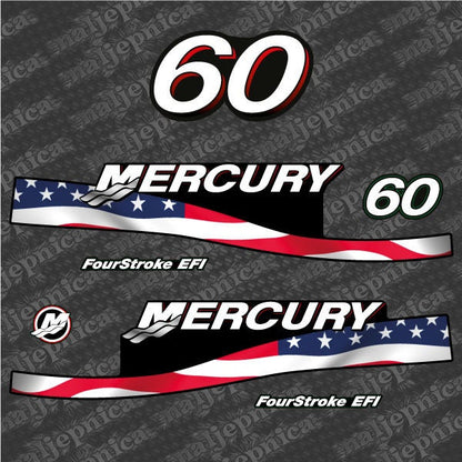 Mercury 60 Four Stroke EFI 2005-2007 outboard decal sticker set