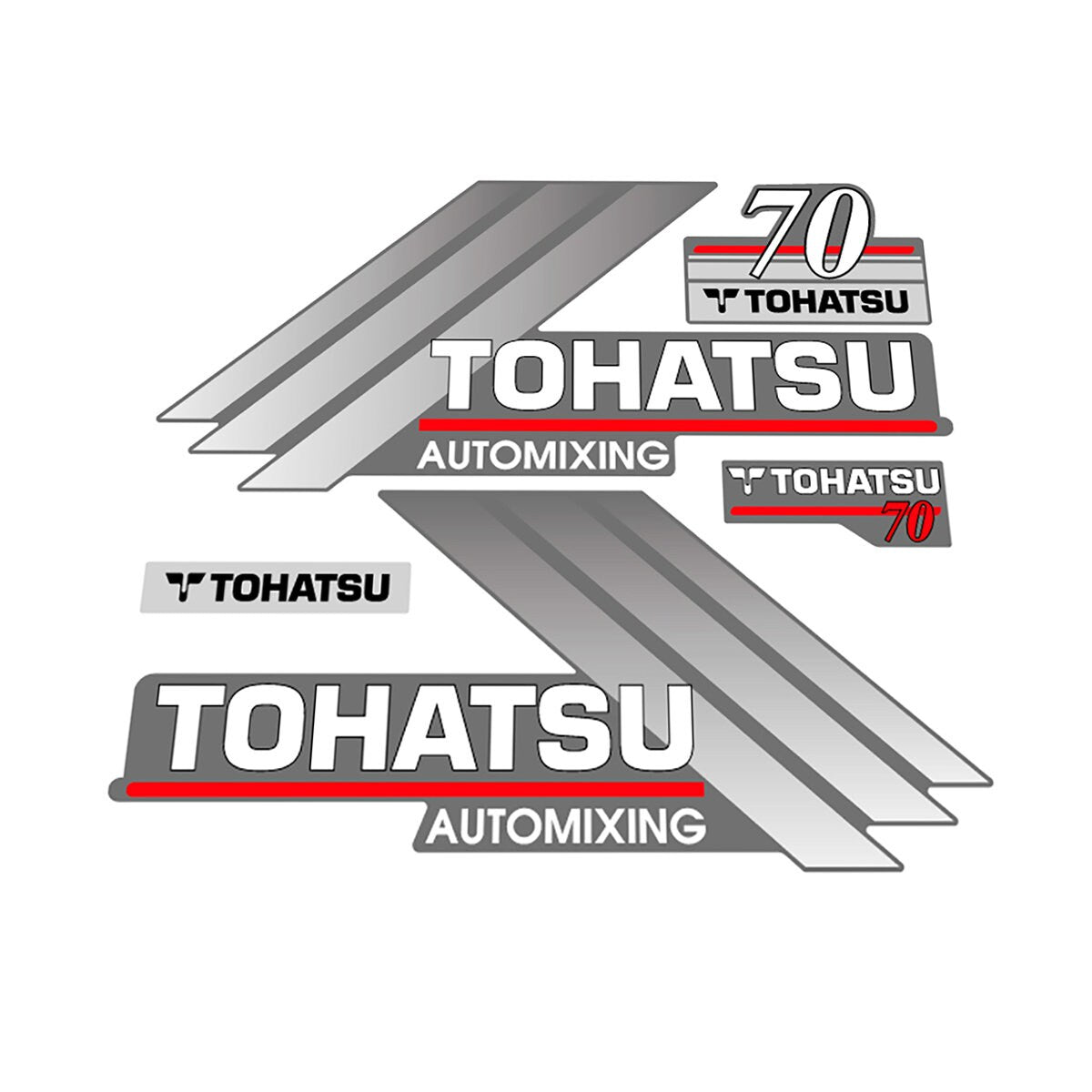 Tohatsu 70 Automixing (2004) Outboard Decal Sticker Set