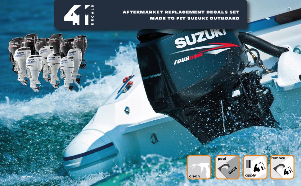 Suzuki 150 Four Stroke (2004) Aftermarket Replacement Outboard Decal Sticker Set