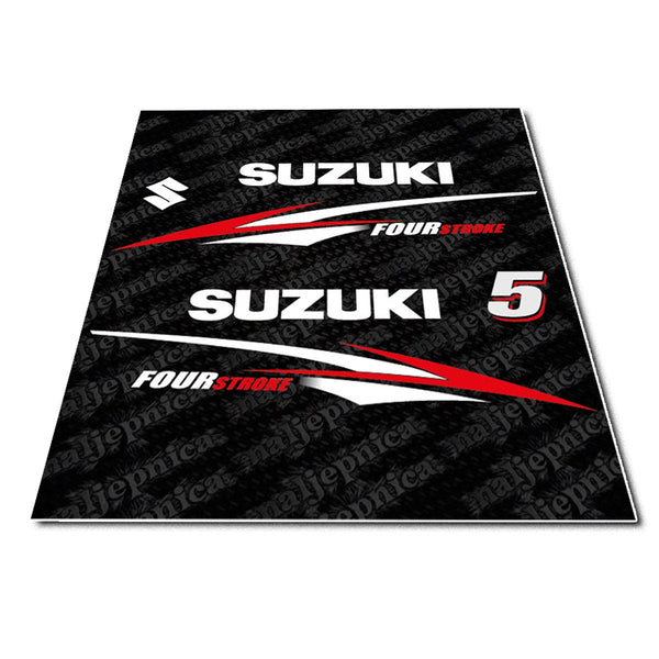 Suzuki 5 Four Stroke (2004) Outboard Decal Sticker Set replacement decal set