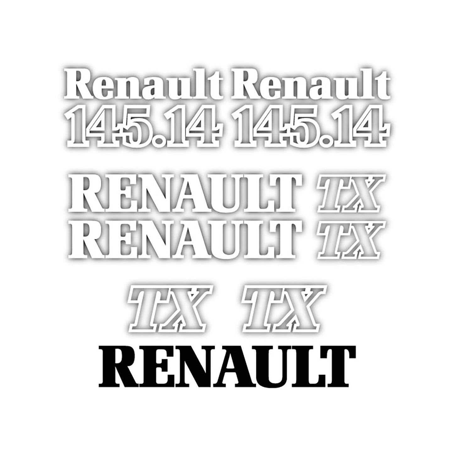 Renault 145.14 TX Aftermarket Replacement Tractor Decal Sticker Set replacement decal set