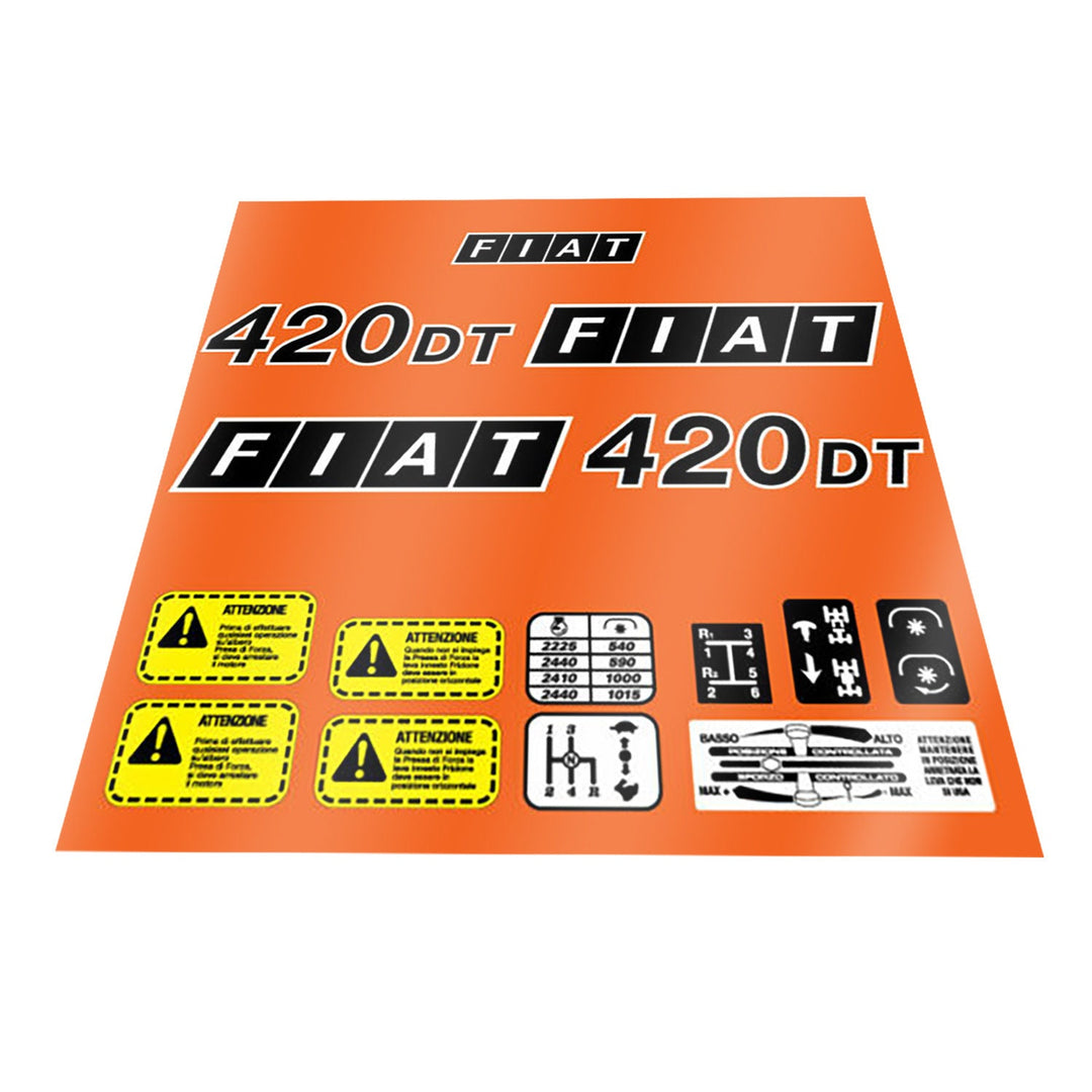Fiat 420 DT Aftermarket Replacement Tractor Decal Sticker Set