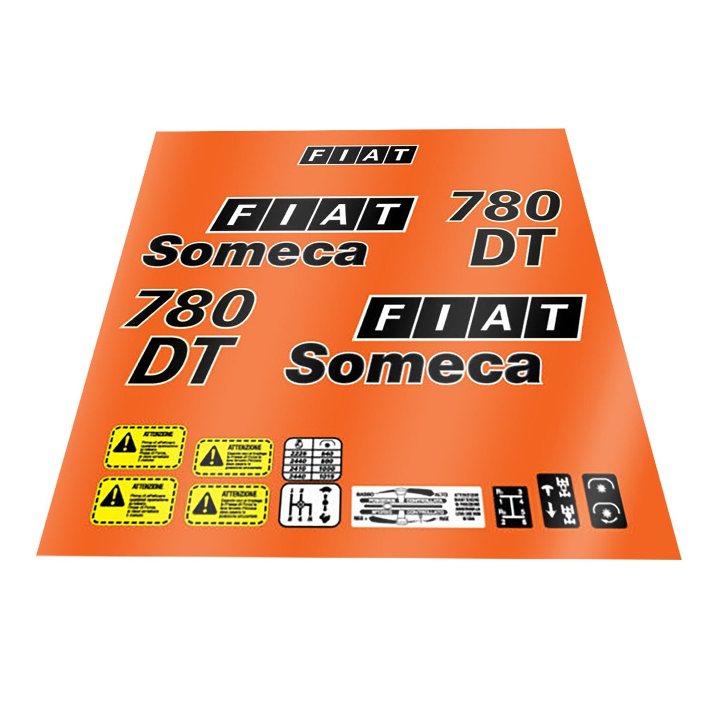 Fiat 780 DT Someca Aftermarket Replacement Tractor Decal Sticker Set
