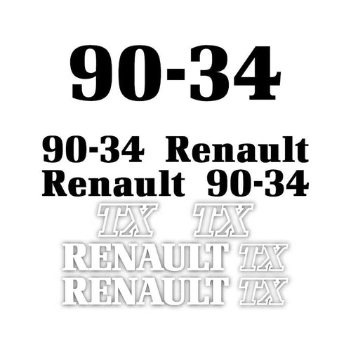 Renault 90-34 TX Aftermarket Replacement Tractor Decal Sticker Set replacement decal set