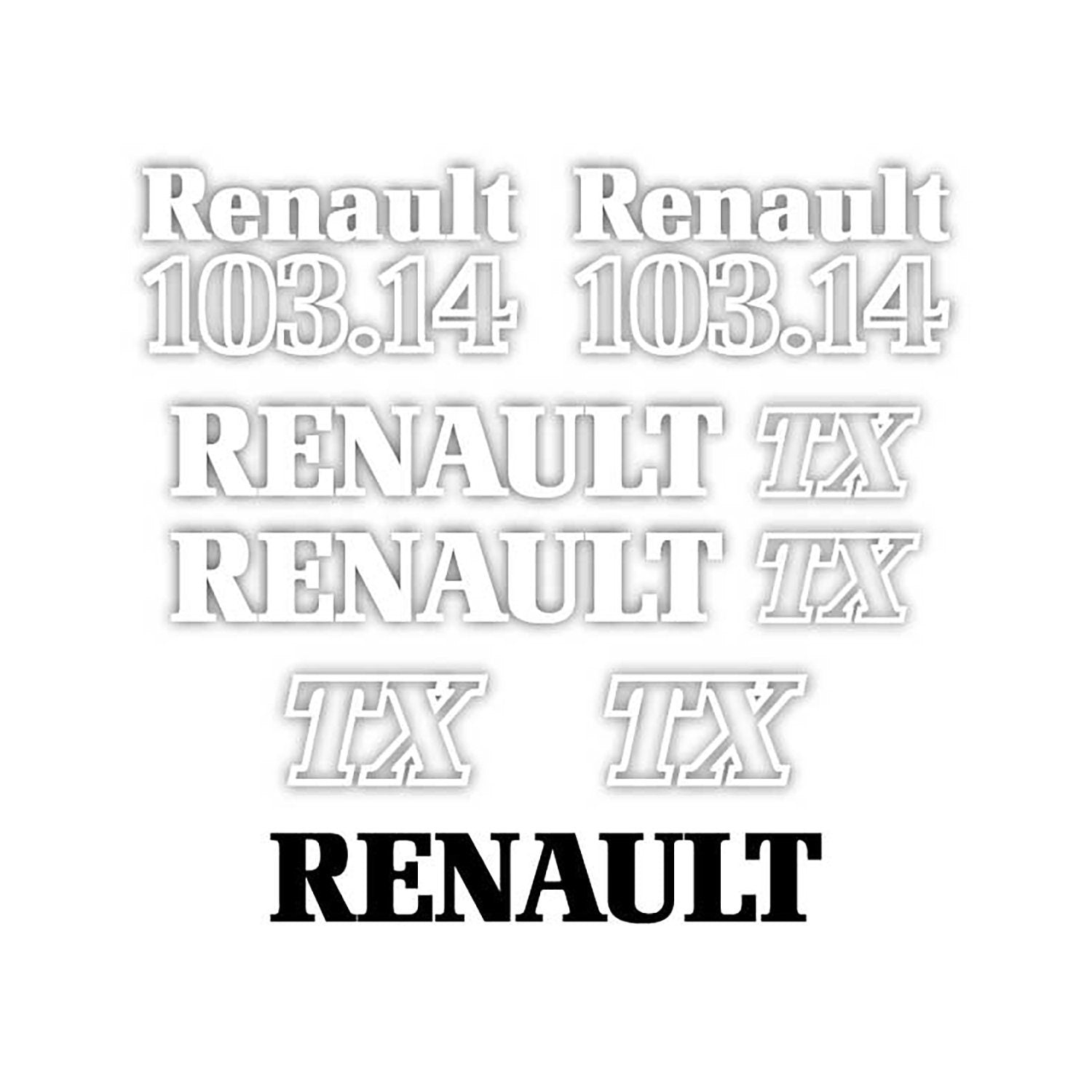 Renault 103.14 TX Aftermarket Replacement Tractor Decal Sticker Set replacement decal set