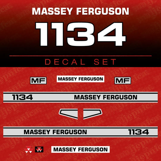 Massey Ferguson 1134 (L) Aftermarket Replacement Tractor Decal (Sticker) Set