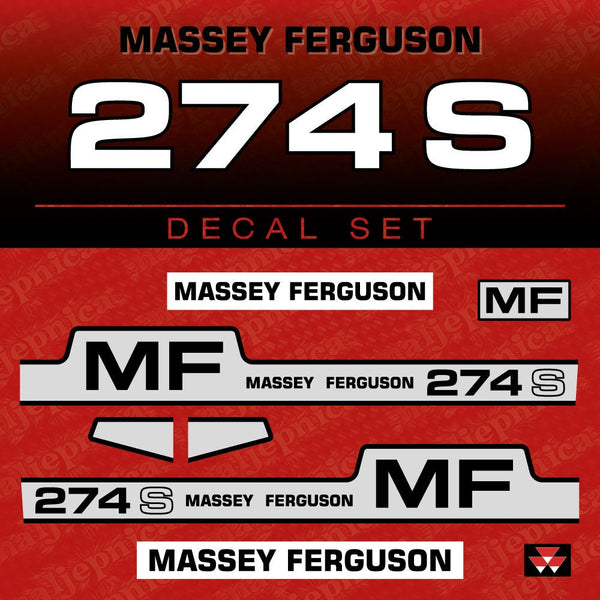 Massey Ferguson 274S Aftermarket Replacement Tractor Decal (Sticker) Set replacement decal set